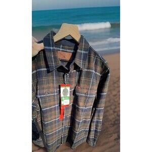 Orvis Flannel Shacket Side Pockets Plaid Double Chest Pockets Mens Medium NWT